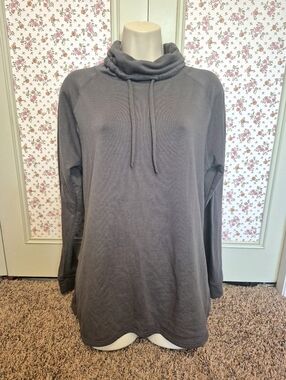 32 Degrees Gray Cowl Neck Pullover with Drawstrings